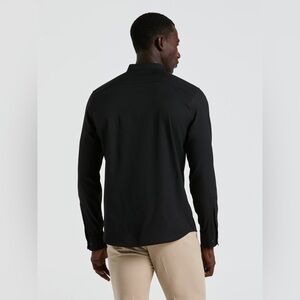 PERRY ELLIS UNTUCKED TOTAL STRETCH SLIM FIT BANDED COLLAR SHIRT